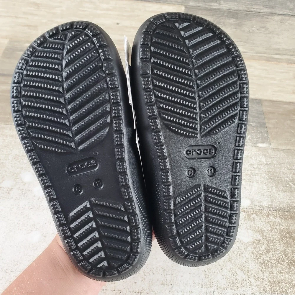Crocs Classic Little Kids Sandals Sz 11 C11 Black Rubber Comfort Slip On
